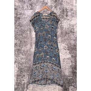 Jens Pirate Booty Dress OS One Size Womens Floral Woven Midi Maxi Tunic